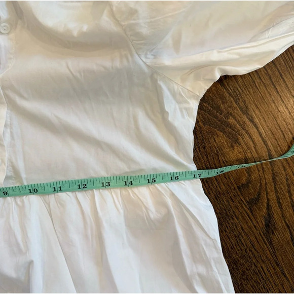 Amadi Cordelia Anthropologie White Crisp Puff Sleeve Tiered Midi Dress XS 1554 - Picture 5 of 13